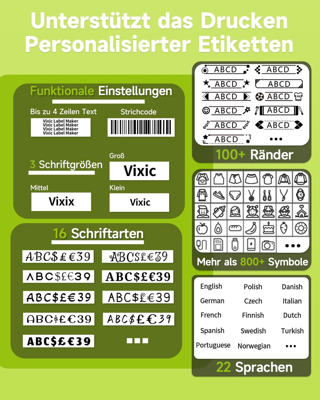 Beschriftungsgerät H1100 | Tragbares Etikettiergerät mit QWERTY Tastatur | Beschriftungsgerät Selbstklebend | Etiketten fürs Bis zu 12 mm Breite Tintenlos | Handetikettendrucker fürs Büro Hause & DIY