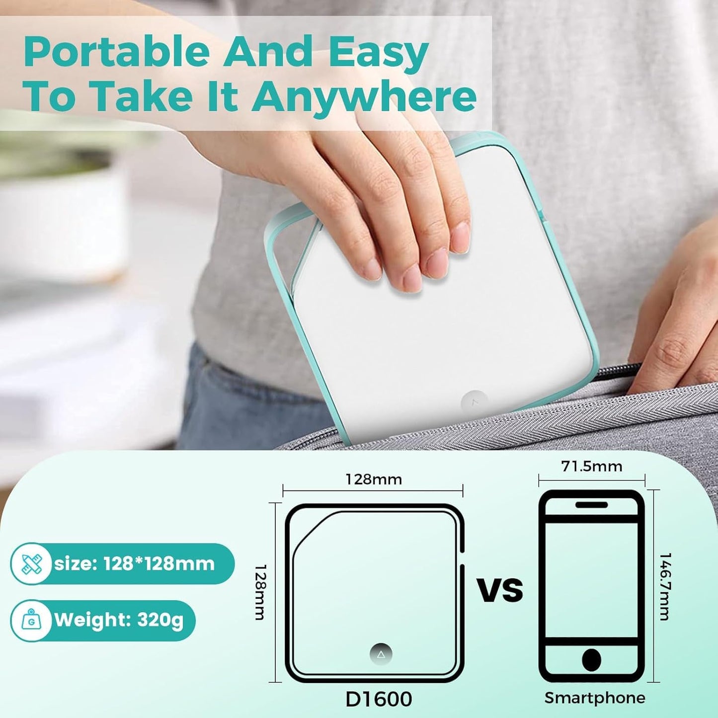 Vixic Label Maker, D1600 Label Maker Machine with-Tape, Recharge Handheld Label Maker Portable, Easy Bluetooth Labeler for School Home Office Organization, Multiple Template Icon Font Inkless