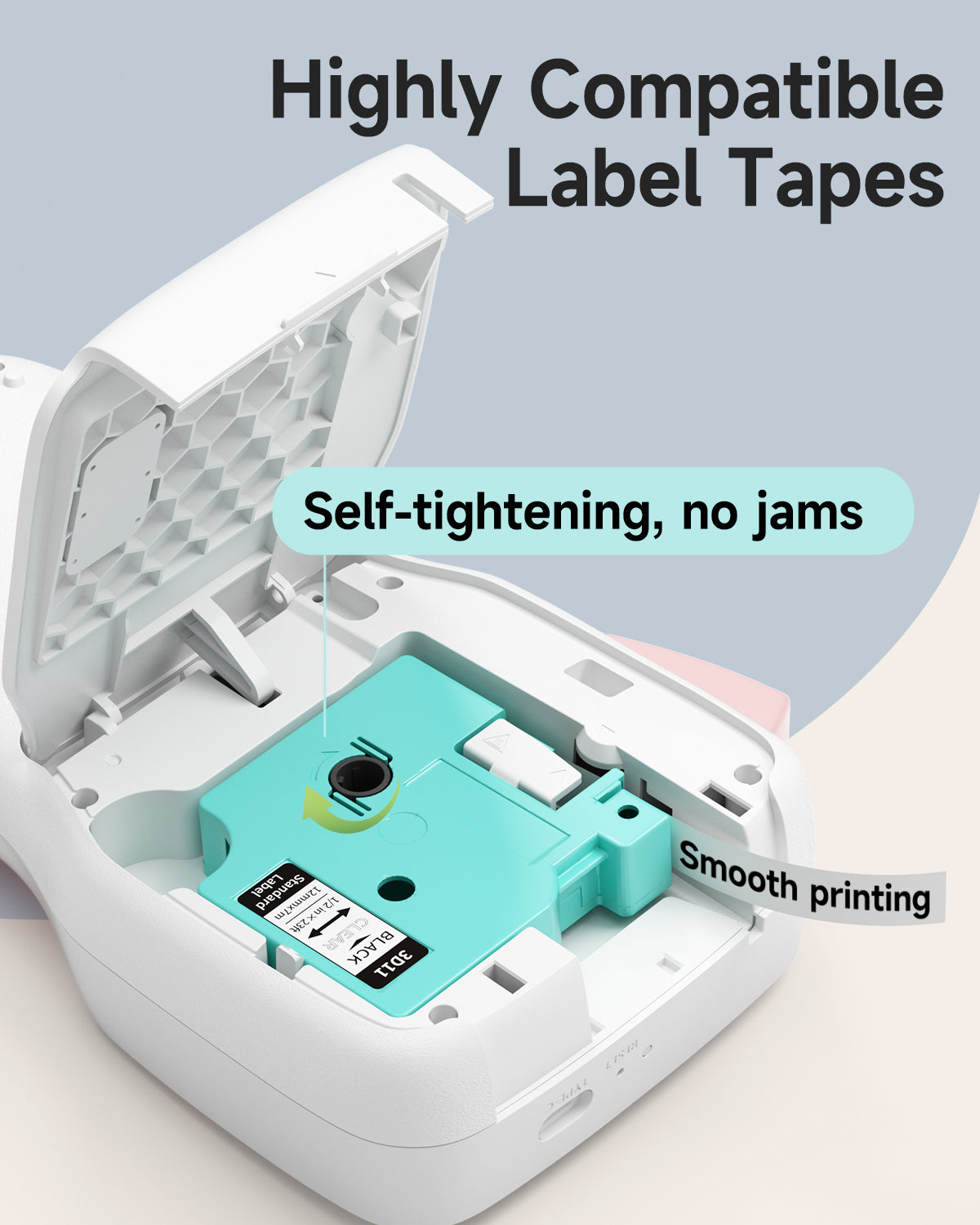 Vixic Label Maker Machine with Tape, Rechargeable Handheld Portable Label Maker Printer LM1600 - Bluetooth Labeler for Smartphone, QWERTY Keyboard Labelmaker with Backlighting LCD Screen