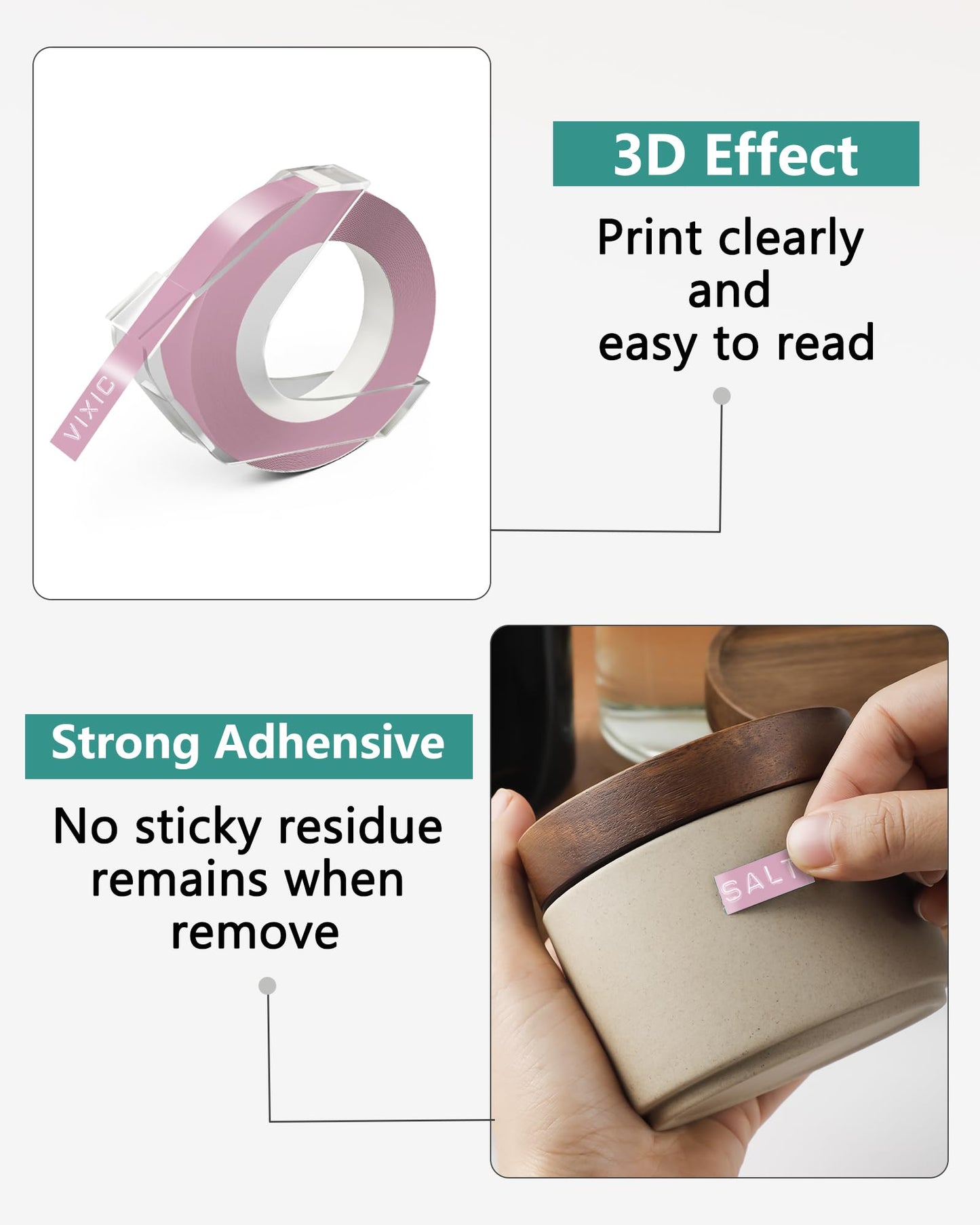 Embossing Label Tape Compatible for Dymo Embossing Label Maker Refills 3/8'' 9mm for Dymo Organizer Xpress Pro 12966 Office Mate II 1540, Black/Pink/Light Yellow/Lake Blue/Lake Green 10PK