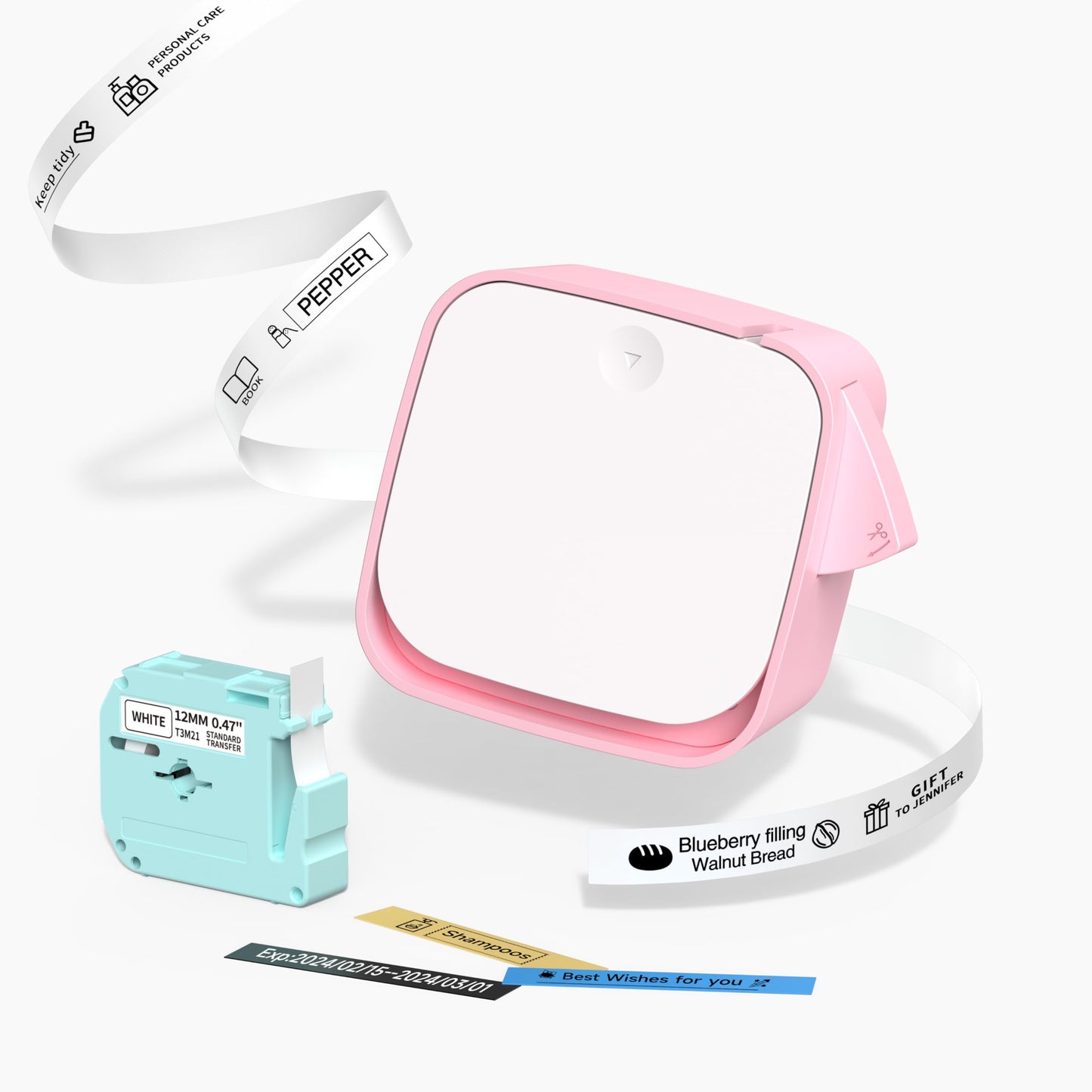 Vixic Label-Maker-Machine, M960 Sticker Label Maker with 1 pcs White Label Tape, Bluetooth Labeler, Wireless Technology USB Rechargeable Thermal Label Printer for School Office Home Organization