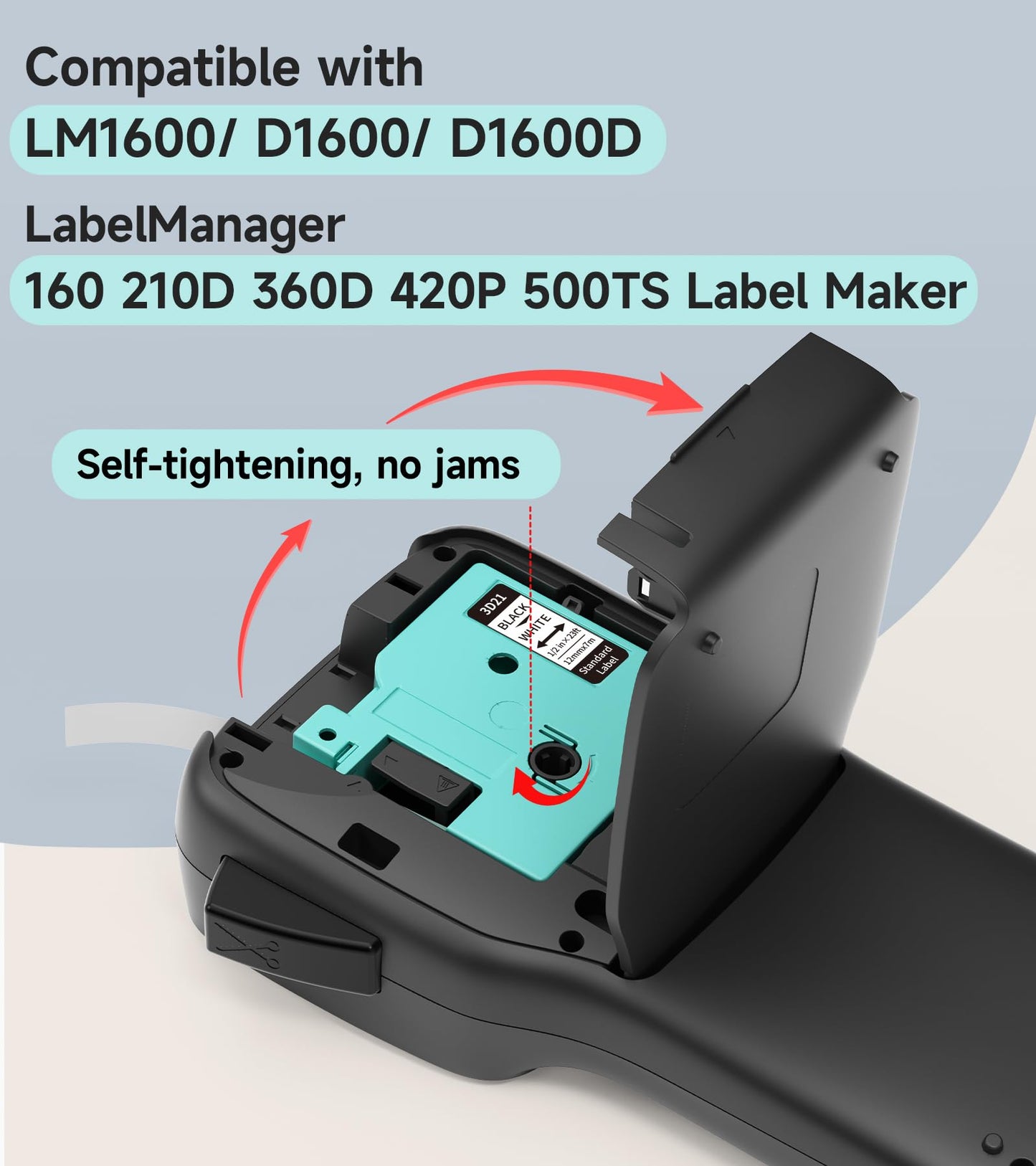 Portable Label Maker Machine with DZ Tape, Backlighting LCD Screen LM1600 Handheld Labeler, QWERTY Keyboard Label Printer, Easy-to-Use, Bluetooth Labeling Machine for Home & Office Organization