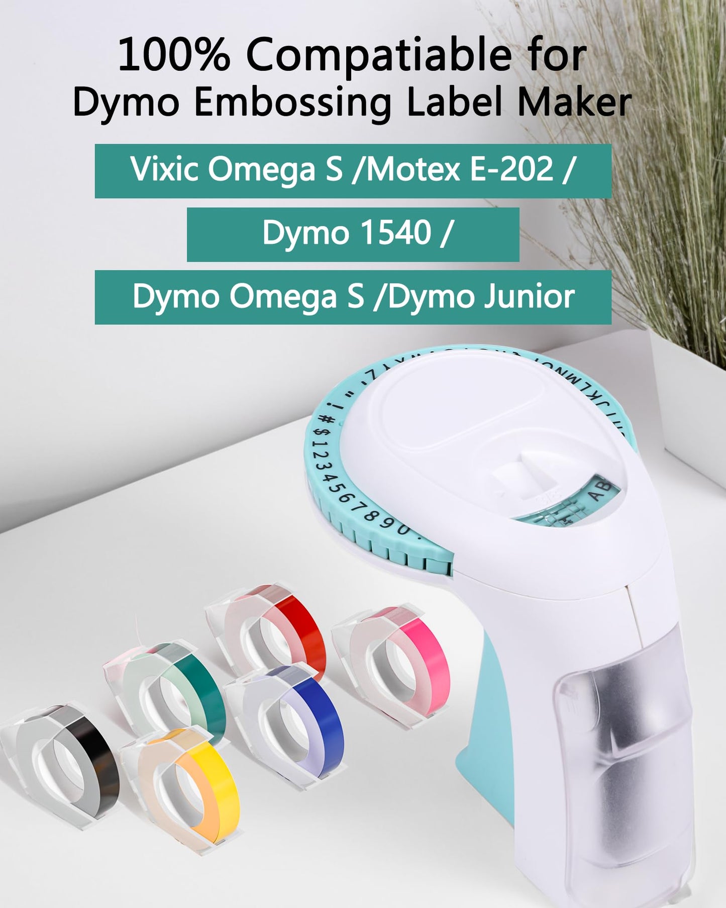 Vixic Replacement for Dymo Embossing Label Maker Tape 3/8 Inch 3D Plastic for Dymo Organizer Xpress Tape 1540 1550 1570 Office Mate II 12965 DYM12966 Embossed Labels, 10-Pack