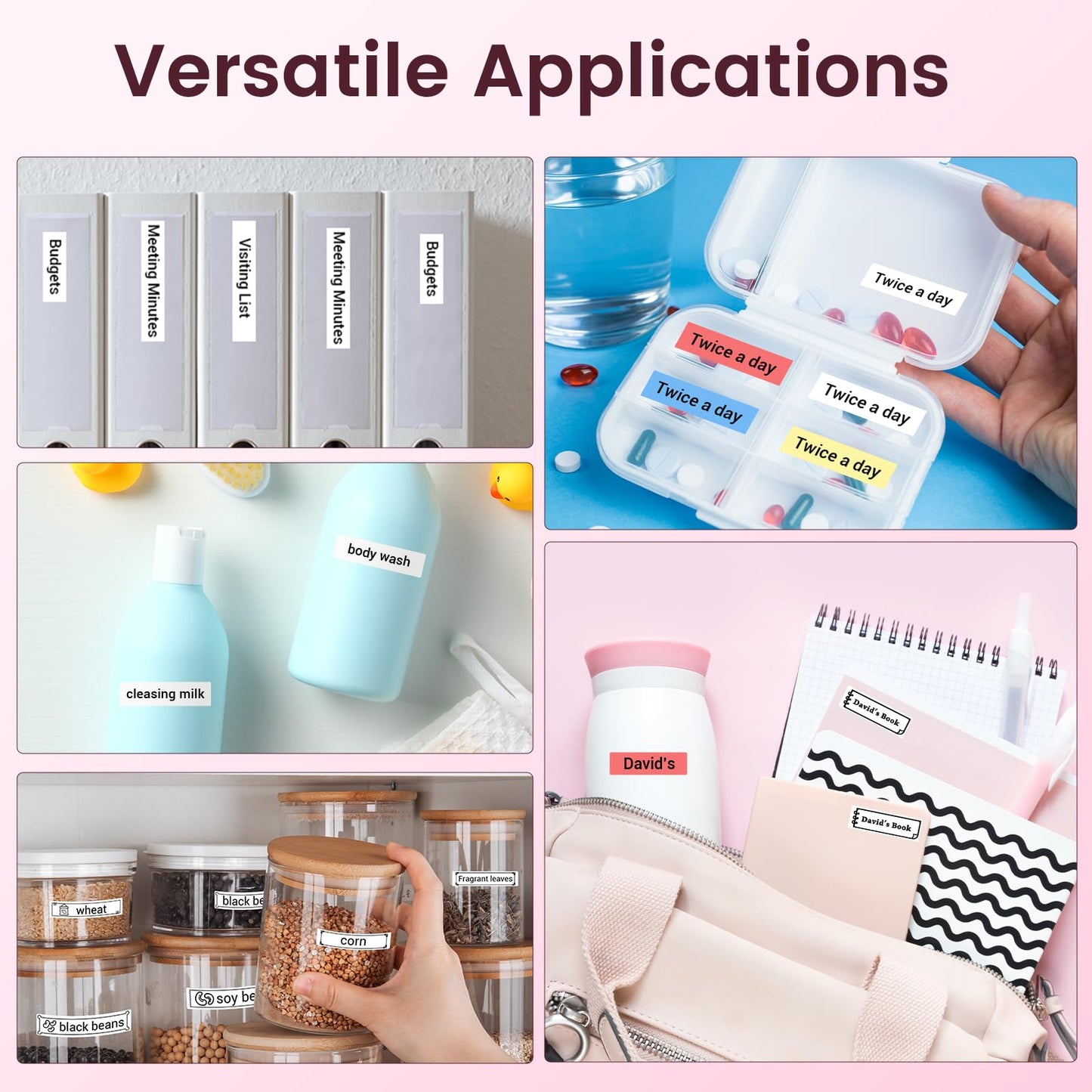 Vixic Label-Maker-Machine, M960 Sticker Label Maker with 1 pcs White Label Tape, Bluetooth Labeler, Wireless Technology USB Rechargeable Thermal Label Printer for School Office Home Organization