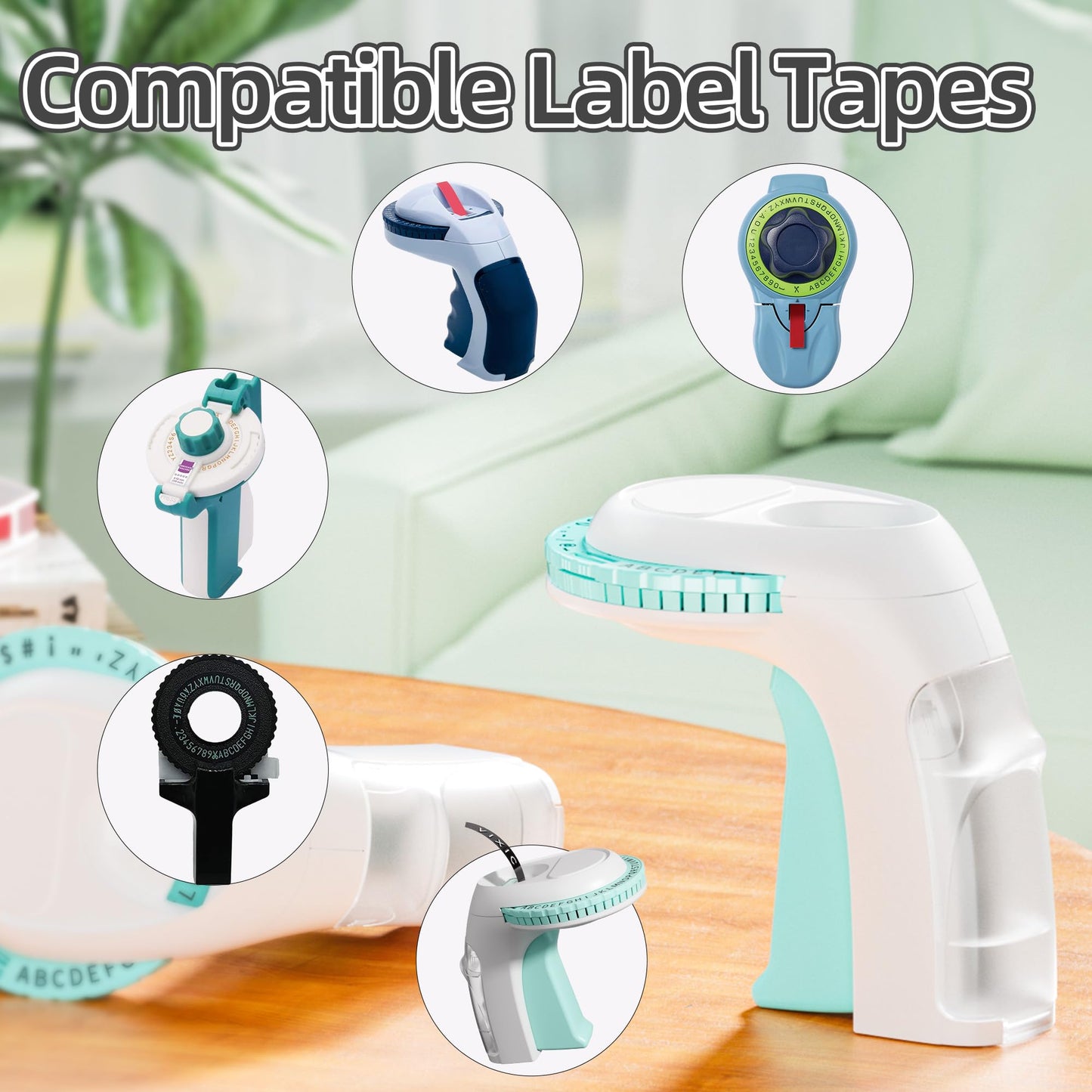 Embossing Label Tape Compatible for Dymo Embossing Label Maker Refills 3/8'' 9mm for Dymo Organizer Xpress Pro 12966 Office Mate II 1540, Black/Pink/Light Yellow/Lake Blue/Lake Green 10PK