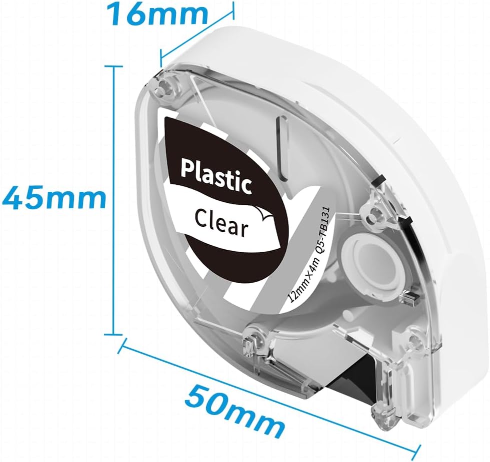 Vixic 3 Pack Plastic Label Tape Replace for Dymo LetraTag Refills Clear 16952 12mm x 4m Label Maker Refills Transparent, Compatible with Dymo Letratag LT-100H LT-100T LT-110T 200B QX50 Label Maker
