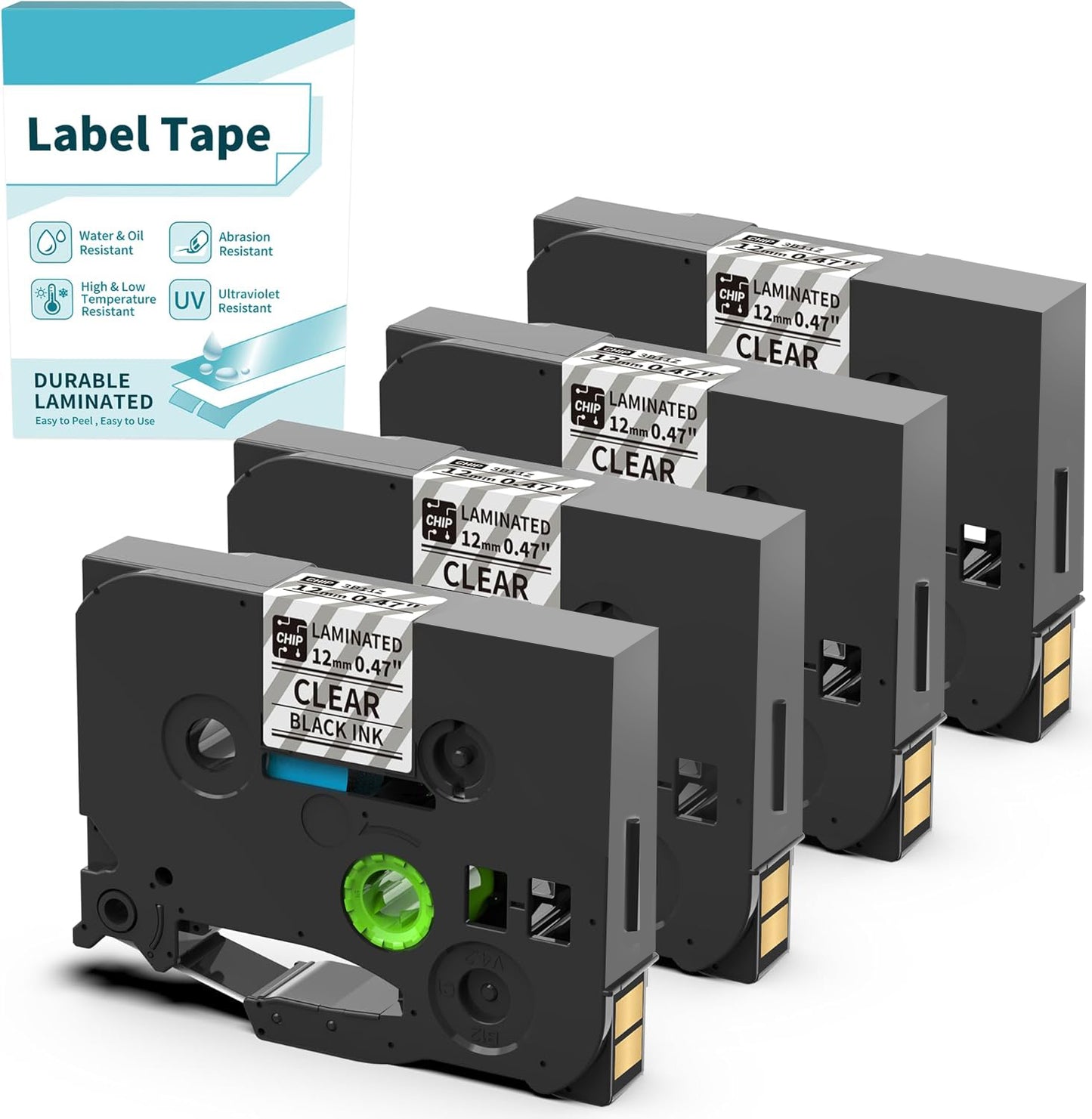 Vixic Label Maker Tape Clear TZ 12mm 0.47 Inch BZ Tapes for D210S H1100 D480BT P780BT E1000 P3200 Labeler Replacement for Ptouch Label Tape TZe-131 TZe131 for PTD210 PTH100 PTD220 PT-H103W Label Maker