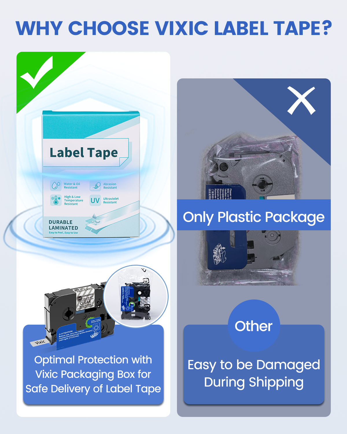Vixic Label Maker Tape Clear TZ 12mm 0.47 Inch BZ Tapes for D210S H1100 D480BT P780BT E1000 P3200 Labeler Replacement for Ptouch Label Tape TZe-131 TZe131 for PTD210 PTH100 PTD220 PT-H103W Label Maker