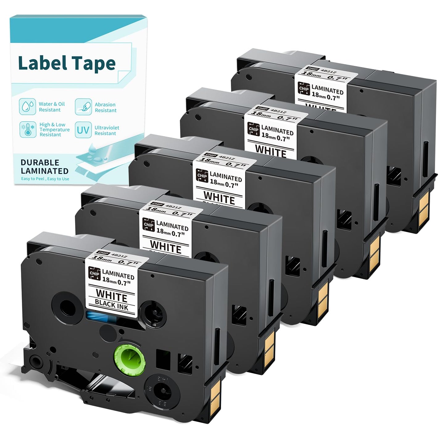 TZe-241 TZe241 Label Tape Compatible with Brother TZe Tape 18mm 0.7" TZ-241 Laminated White 3/4 Inch, Tz Tape 18mm BZ Tape 4B21Z Work for P780BT D480BT P Touch Label Maker PT-D400 PT-D600 PT-1750 2030