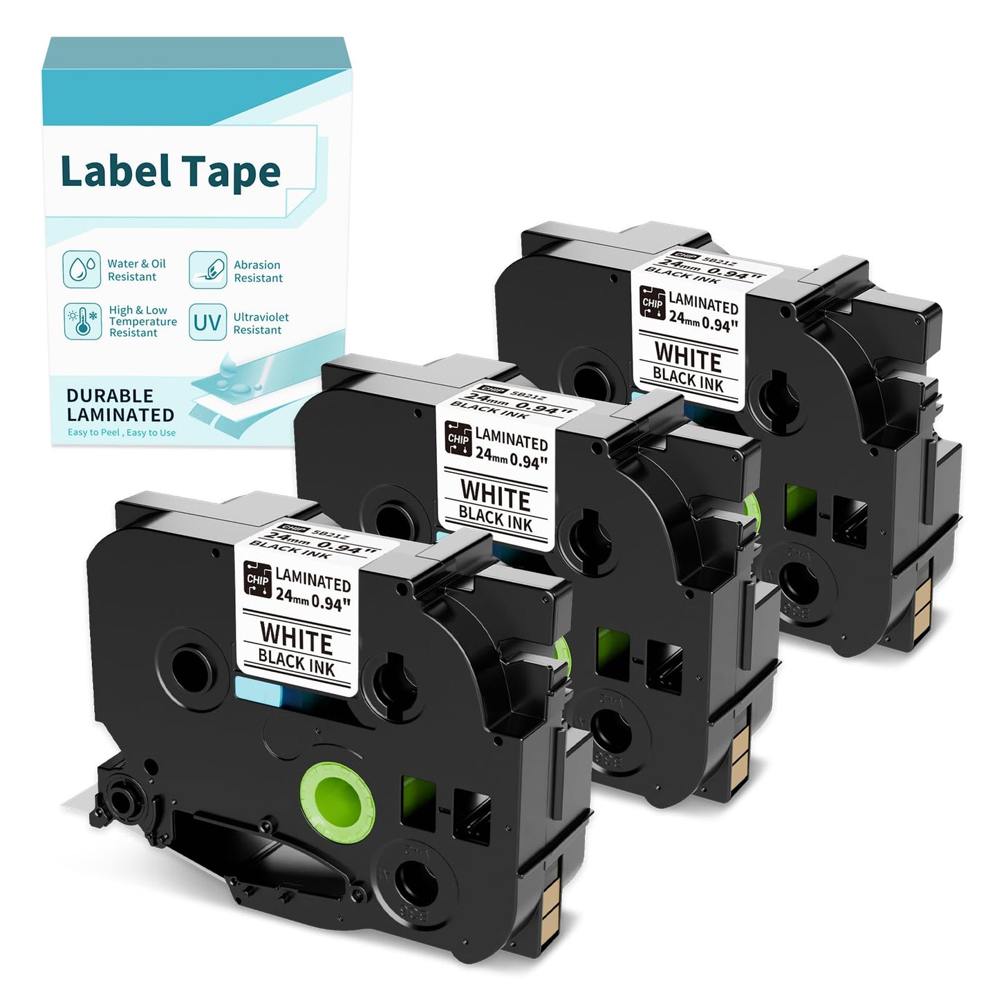 TZ Tape 24mm 0.94 Laminated White TZe-251 TZe251 TZ-251 Label Tape 5B21Z BZ Tape Replacement for Brother P-Touch Label Tape 1 Inch for Vixic P780BT & Ptouch PT-D600 PT-D610BT PT-P710BT Label Maker