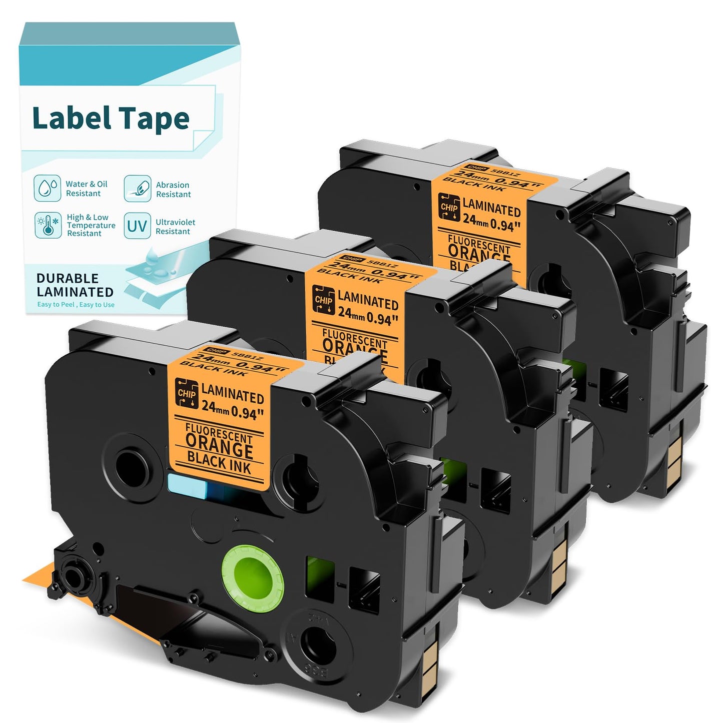 Vixic P780BT 24mm 1 Inch 0.94 Laminated Orange Tape, TZe-B51 Label Tape for Brother Ptouch PT-D600 PT-D610BT PT-P710BT PT-P700 PT-P750W Label Maker
