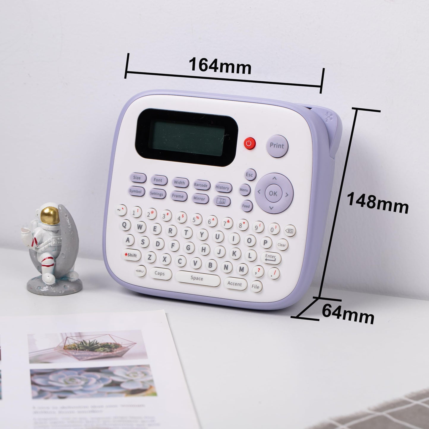 Vixic Label Maker Machine with Tapes, D210S Portable Label Maker, Label Maker Machine with USB-C for Power, Labeler Features Chain Print to Reduce Label Wastes for Home Kids Items Office Organization