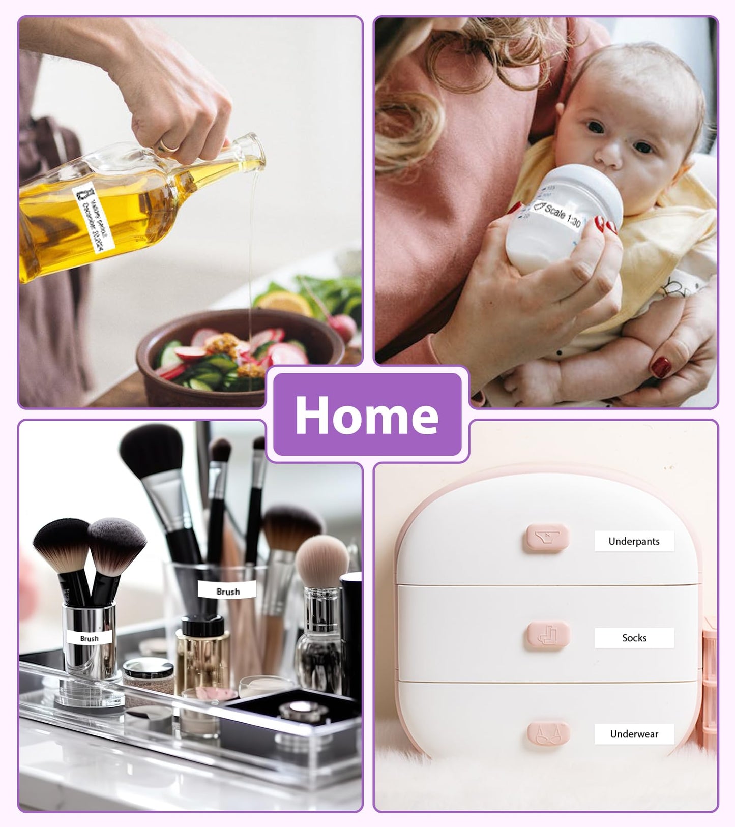Vixic Label makers - Vixic D210S Label Maker Machine - USB C for Power, Difference Fonts Style,100+ Boarder,600+Symbols,12mm Sticker Maker Easy to Use for Labelling Bottle,Jar,Plan,Kids Storage, Purple