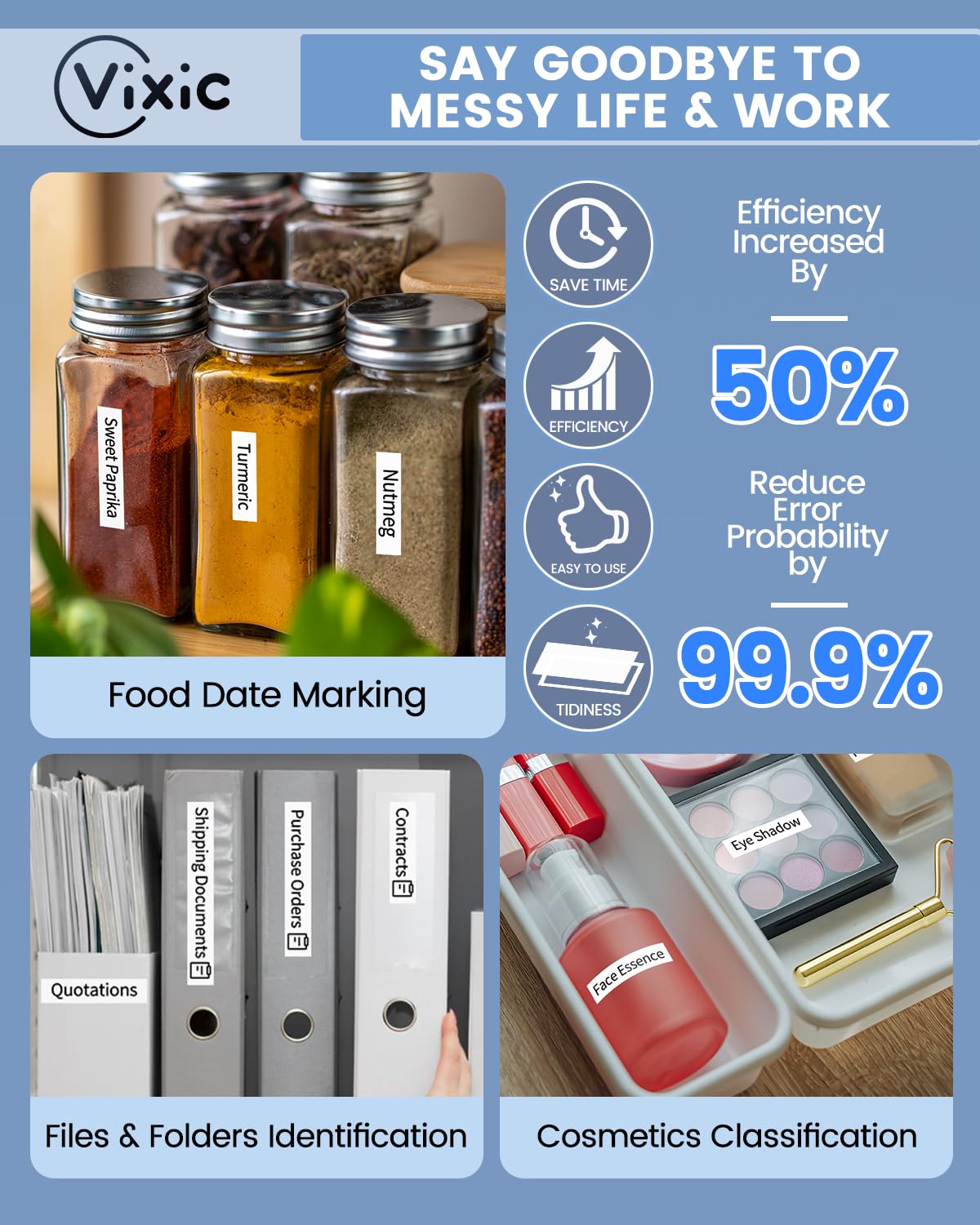 10-Pack 12mm 0.47 Laminated White BZ Tape for Vixic D210S H1100 E1000 D480BT P780BT P3200