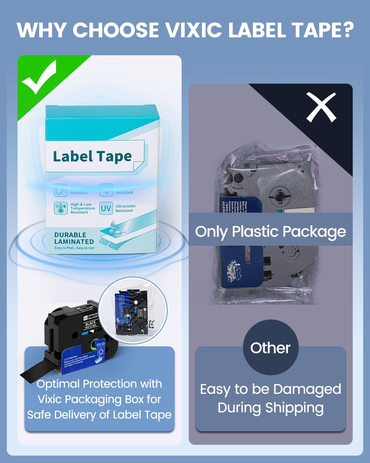 Vixic 24mm Label Tape Black BZ Tape Laminated for P780BT Labeler TZe-355 Compatible with Brother P Touch TZe Tape White on Black 0.94 for PT-D610BT PT-710BT D600 P700 PTP750W PT-D600VP Label Makers