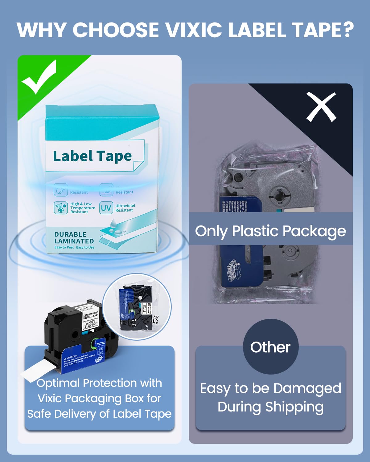 Compatible with TZe-251 Tze251 BZ Tape 24mm P Touch Label Maker Tape 24mm 0.94" Laminated White 5B21Z for Vixic P780BT & Ptouch PT-D610BT PT-D600 PT-P710BT Cube Plus PT-P700 PTP750W PT2730