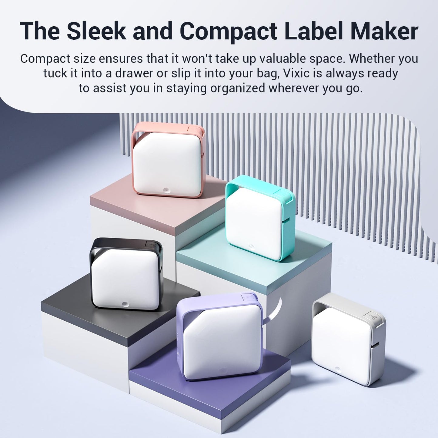 Vixic D1600 Bluetooth Label Maker Machine with 1 Tape, Black