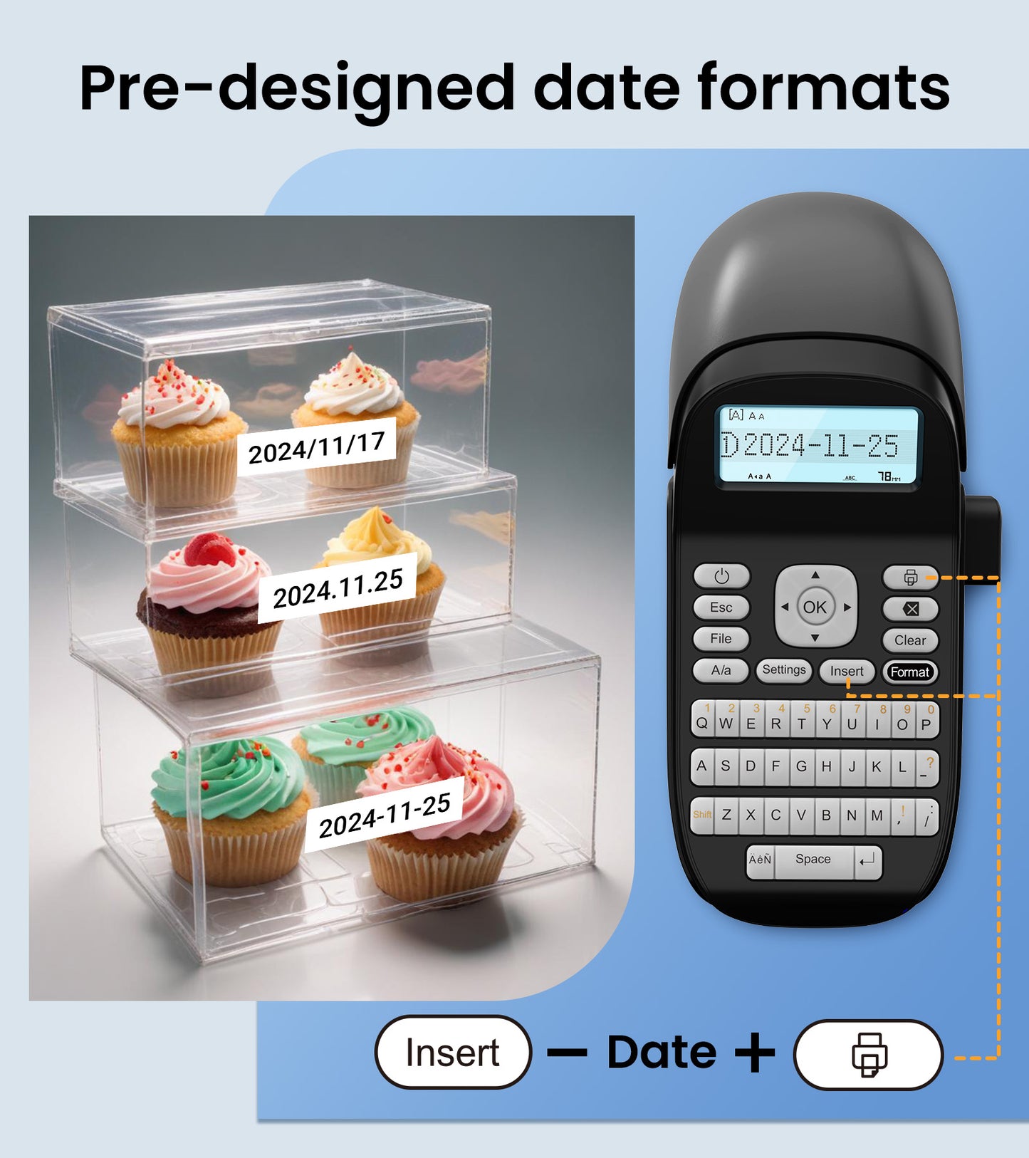 Vixic Label Maker Machine with-Tape Waterproof LT12, Backlit Screen Label Makers with Keyboard, Portable Handheld Labeler Machine with Durable Battery, Versatile App with 1600+ icon,160+fonts, Inkless