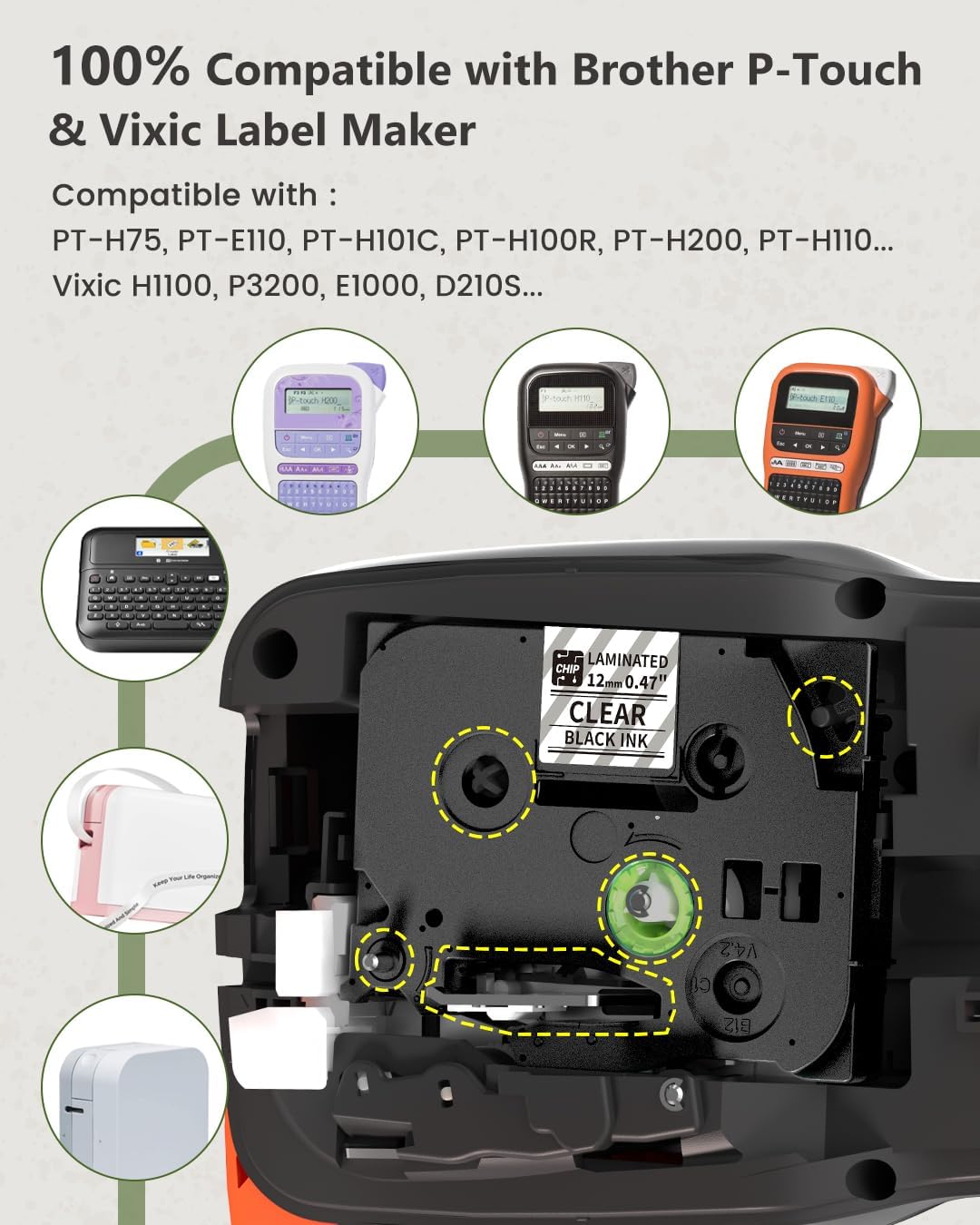 Vixic 3x TZe-131 12mm TZe131 Etikettenband Kompatibel für Brother TZe Schriftband Tz Tape 0,47 Schwarz auf Klar