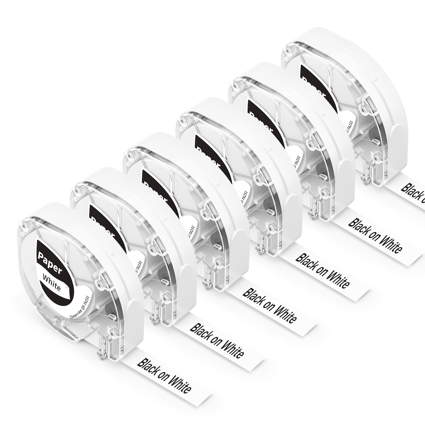 Vixic LT12 Paper White Tape Replacement for Dymo Label Maker Refills 91330 10697,Compatible with Dymo Letratag Refills 200B LT 100H 100T Plus Label Makers,6-Pack