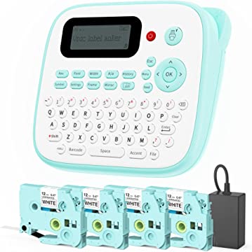 Vixic D210S Label Maker Machine with 4 Tape Green